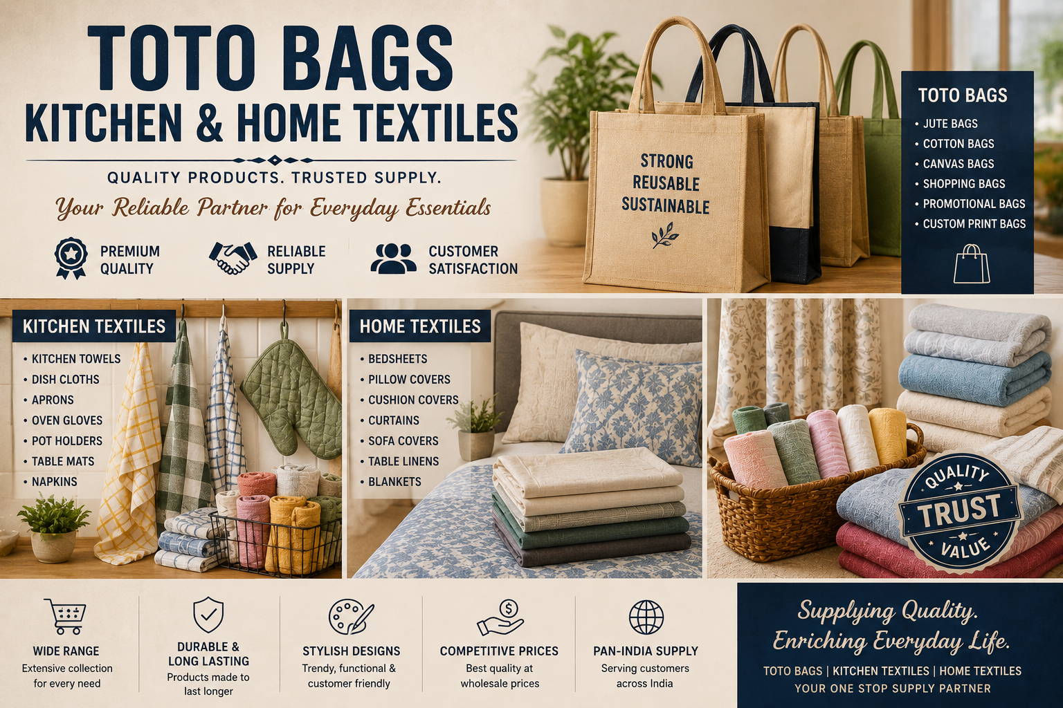 Home and Kitchen Textile Manufactuers from Erode I Tirupur Market